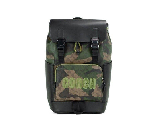 COACH Large Signature Camo Print Coated Canvas Track Backpack Women's Bookbag