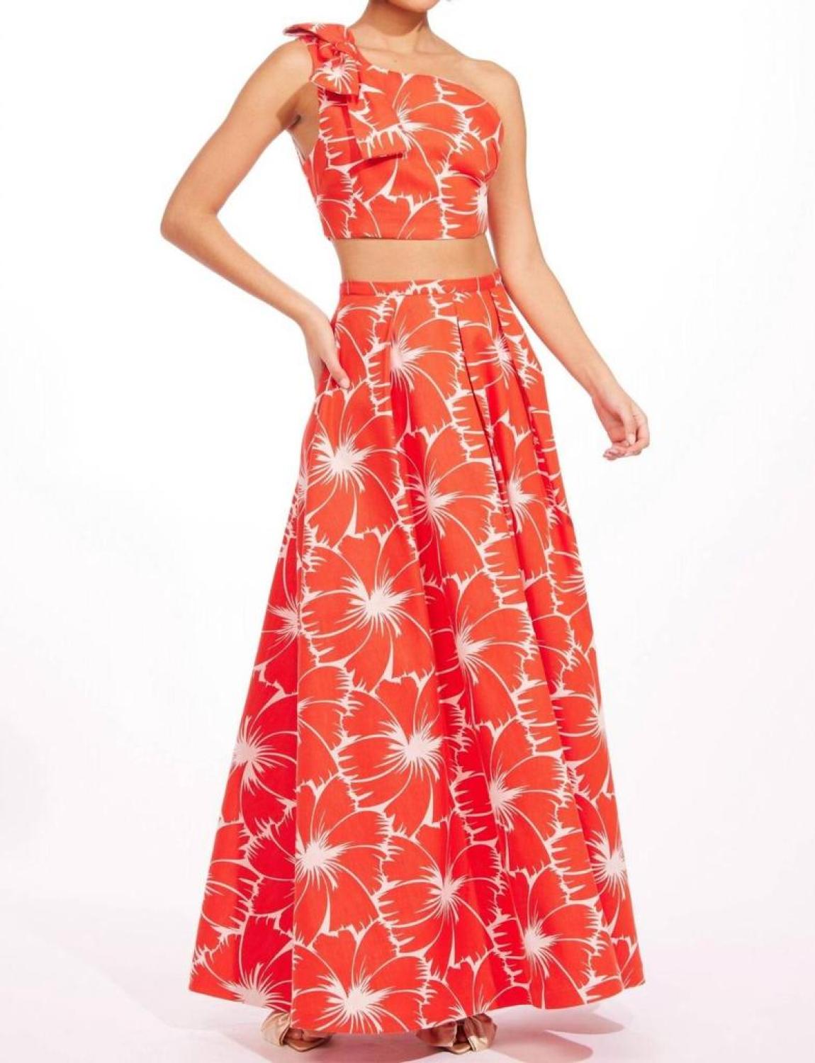 Anova Skirt In Scarlet Bloom