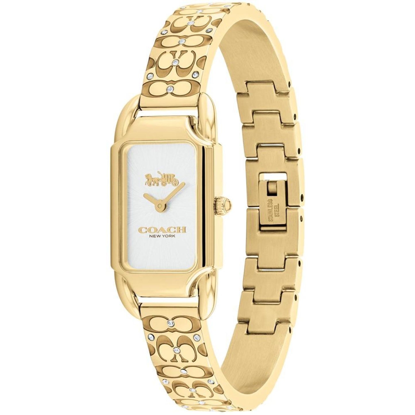 Women's Cadie Signature C Gold-Tone Stainless Steel Bangle Watch, 28.5 x 17.5mm