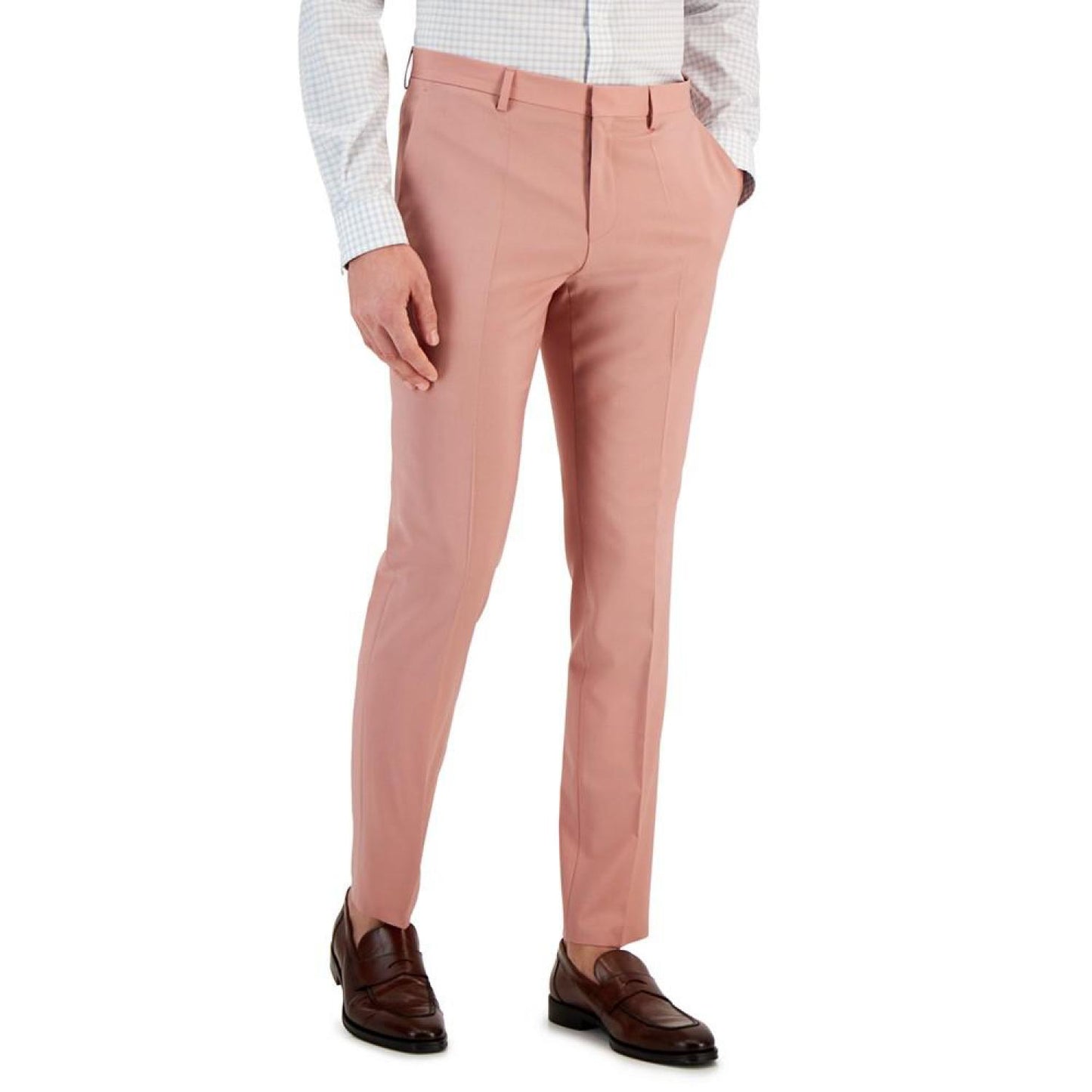 Men's Slim-Fit Solid Wool Superflex Suit Pants