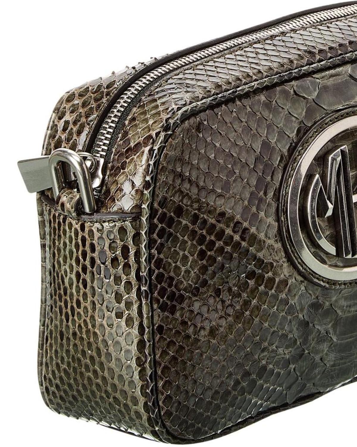 Michael Kors Collection Snake-Embossed Leather Crossbody