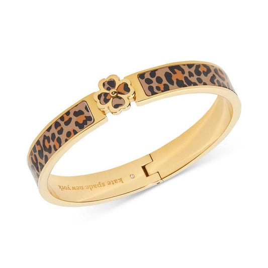 Gold-Tone Spade Flower Printed Bangle Bracelet