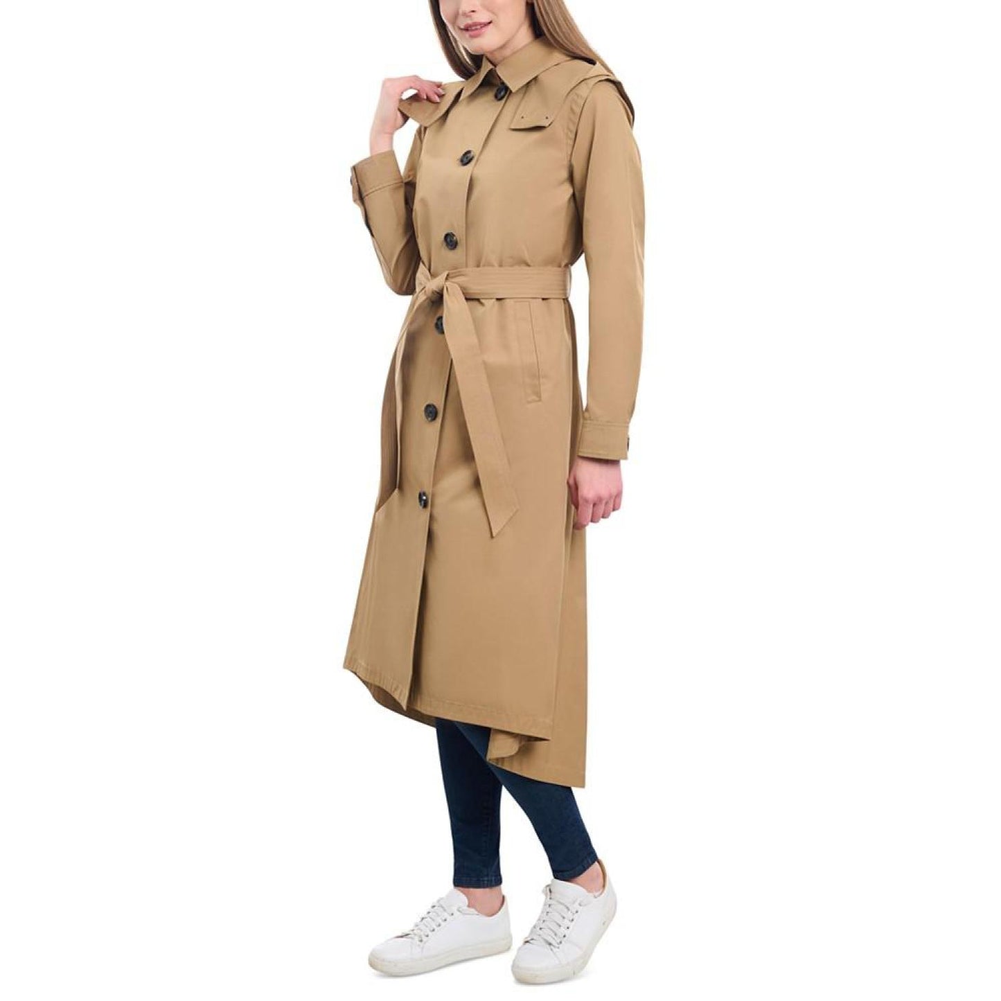 Women's Hooded Belted Raincoat