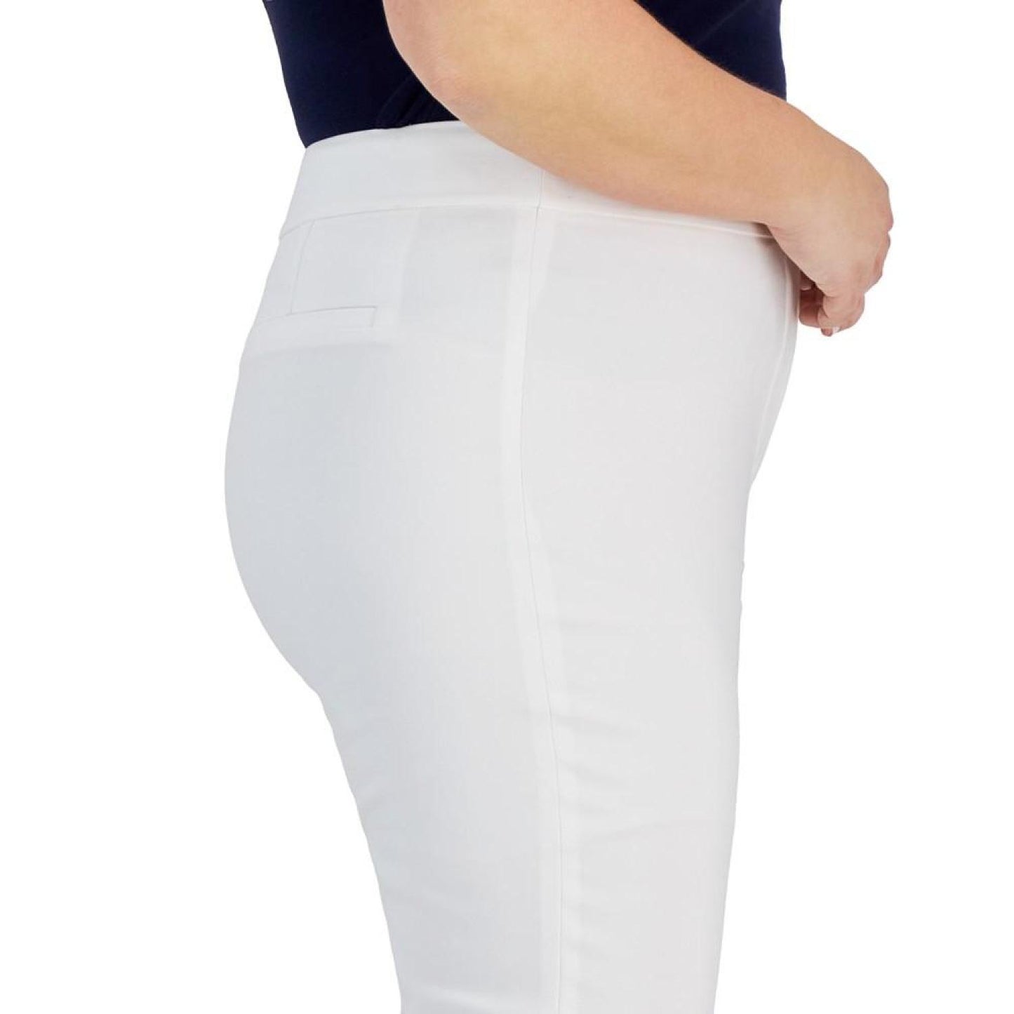 Plus Size Slit-Hem Ankle Pants