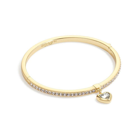 Faux Stone Heart Charm Bangle