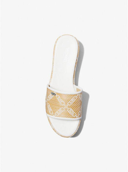 Ember Empire Logo Jacquard Straw Platform Sandal