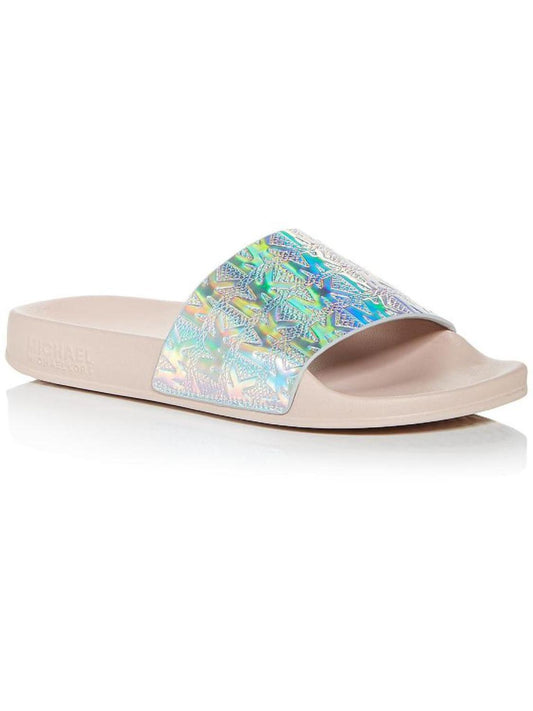 Gilmore Womens Iridescent Slip On Pool Slides