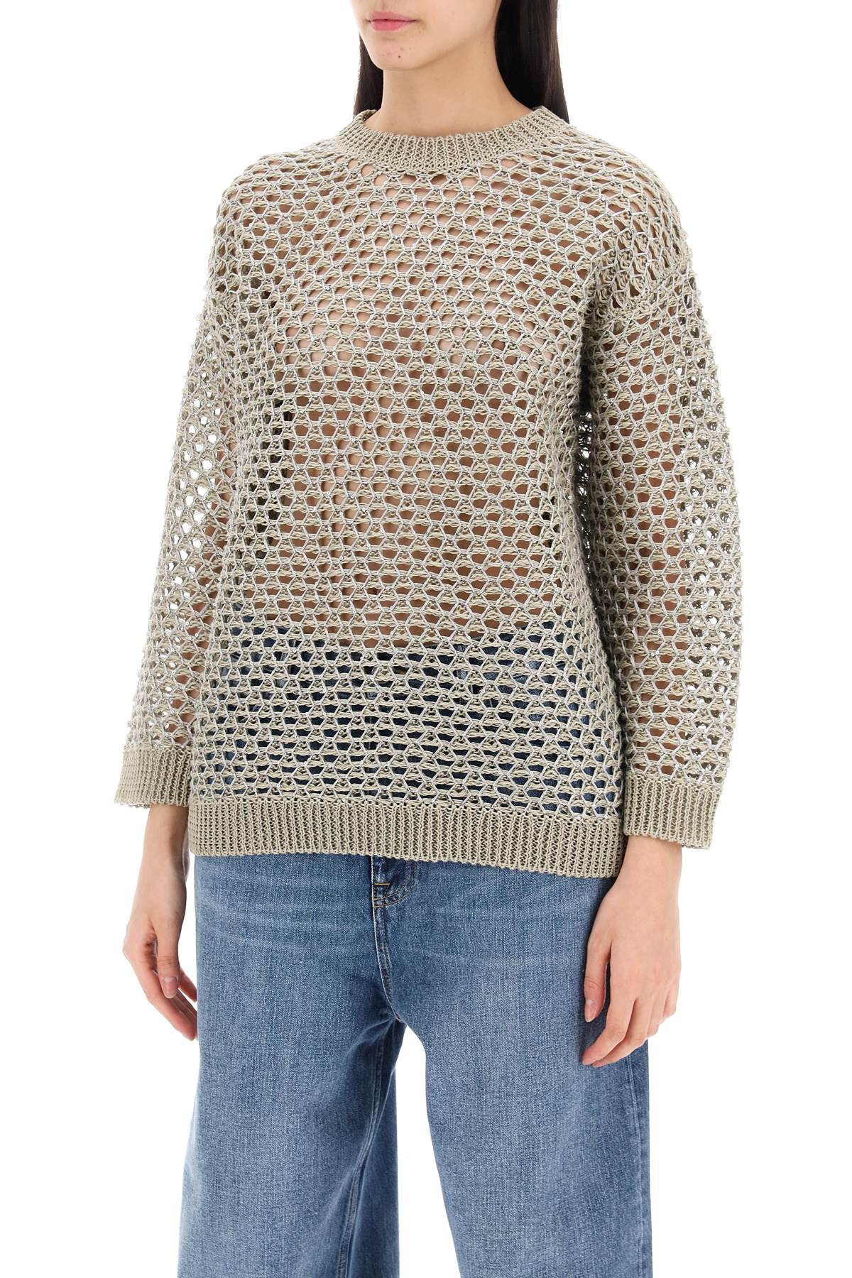 Valentino garavani "mesh knit pullover with sequins embell