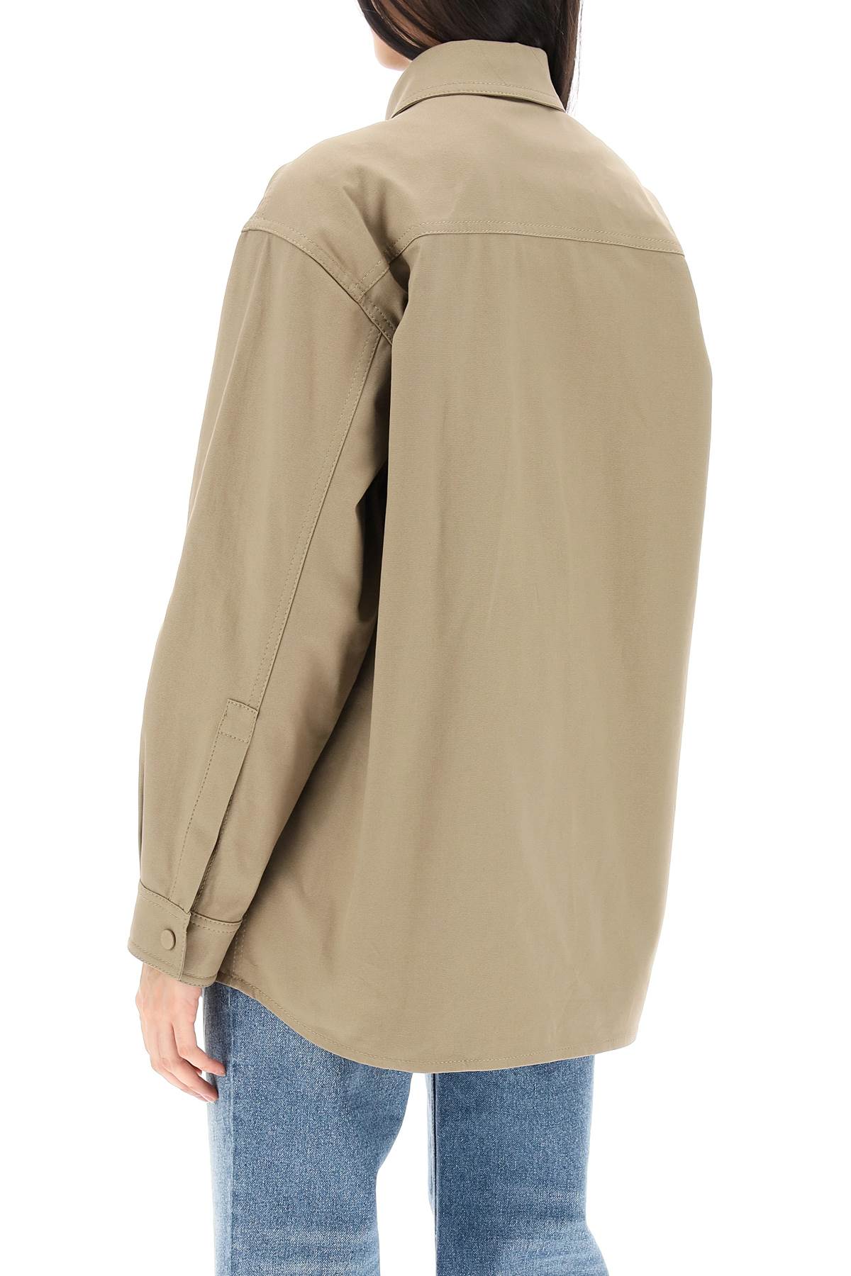 Valentino garavani stretch cotton canvas overshirt with high reliefs