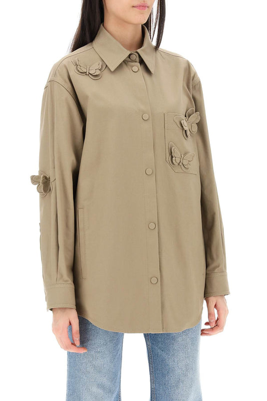 Valentino garavani stretch cotton canvas overshirt with high reliefs