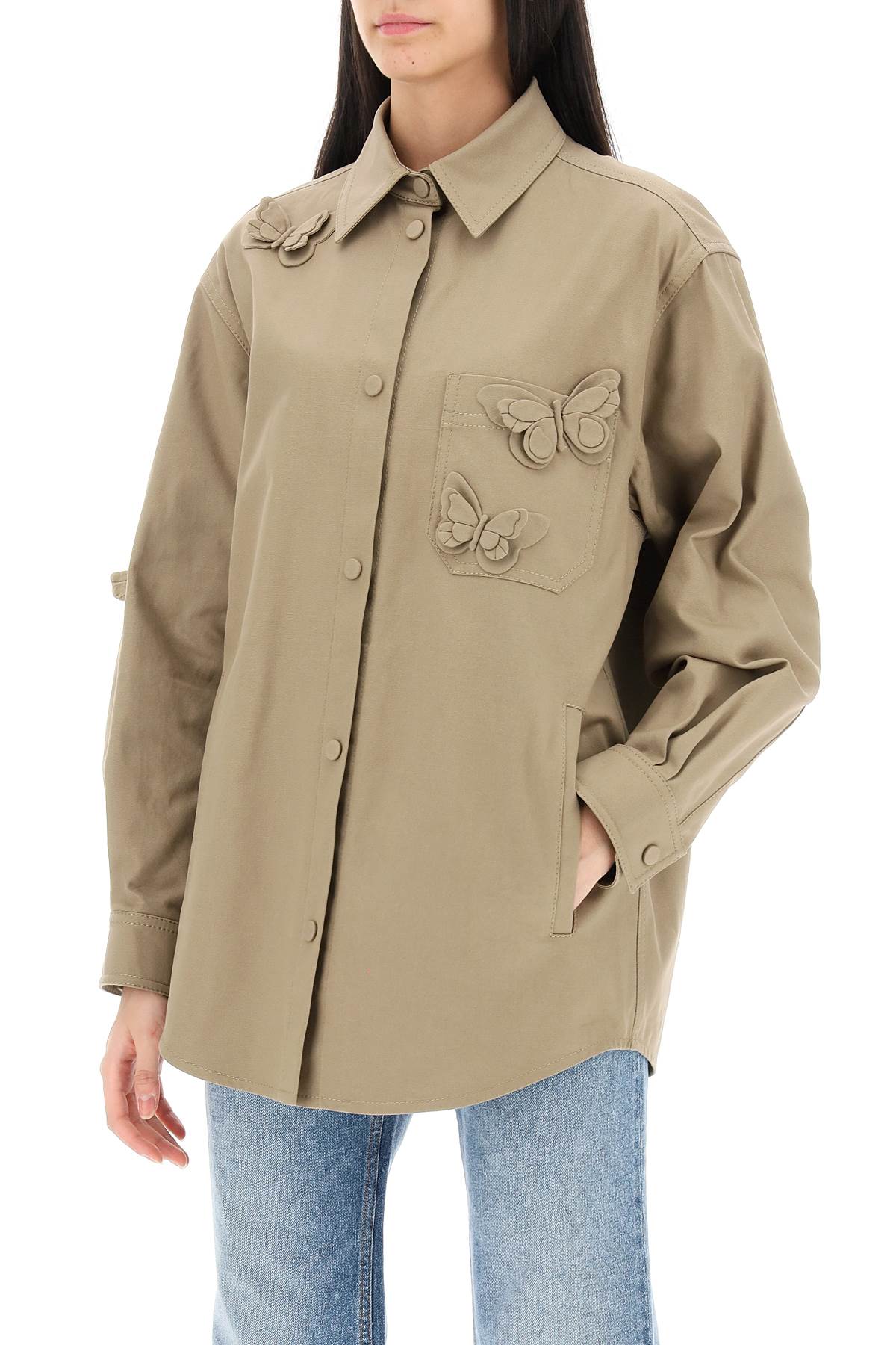 Valentino garavani stretch cotton canvas overshirt with high reliefs