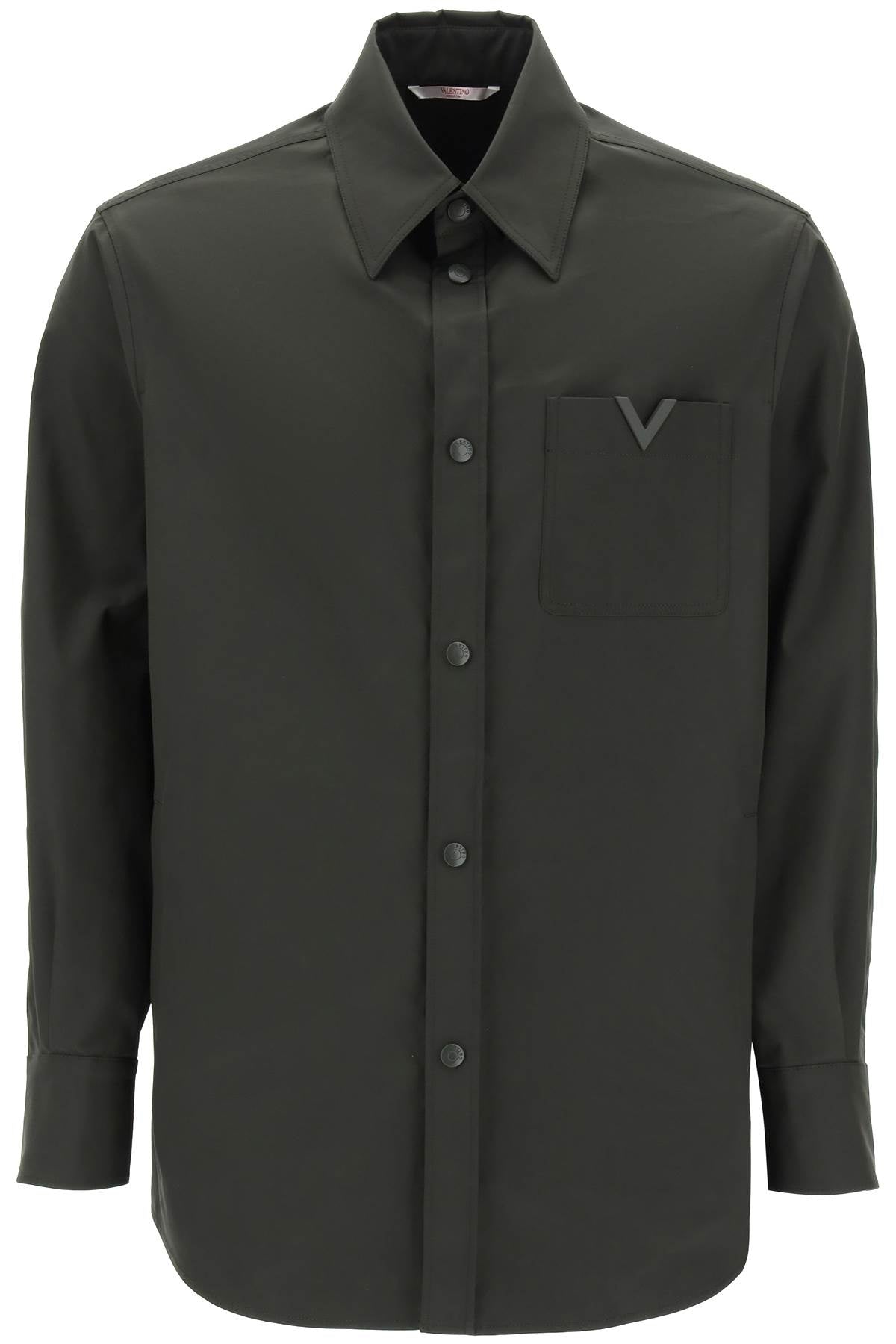 Valentino garavani snap-up overshirt in stretch nylon