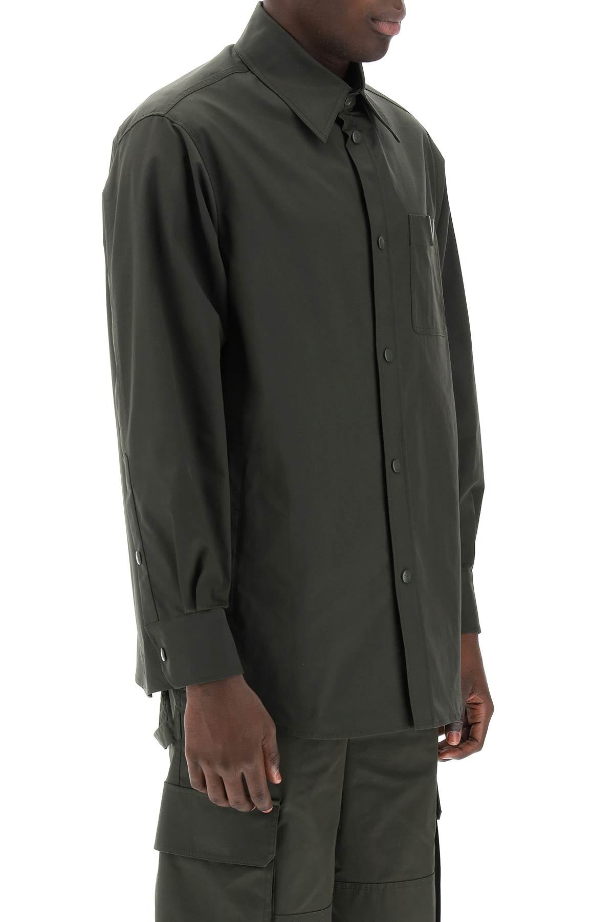 Valentino garavani snap-up overshirt in stretch nylon