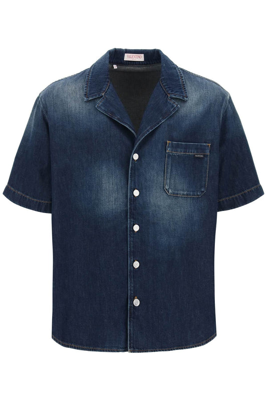 Valentino garavani camicia in denim leggero