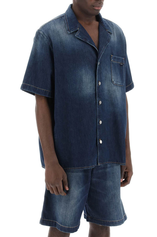 Valentino garavani camicia in denim leggero