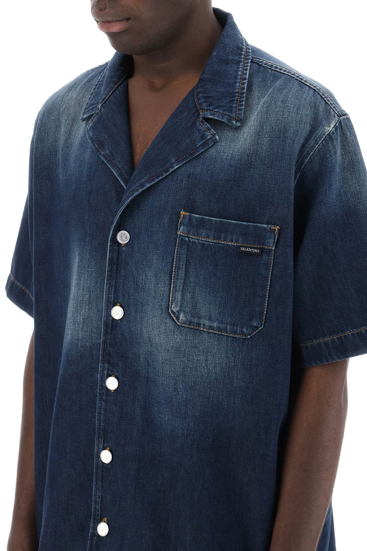 Valentino garavani camicia in denim leggero