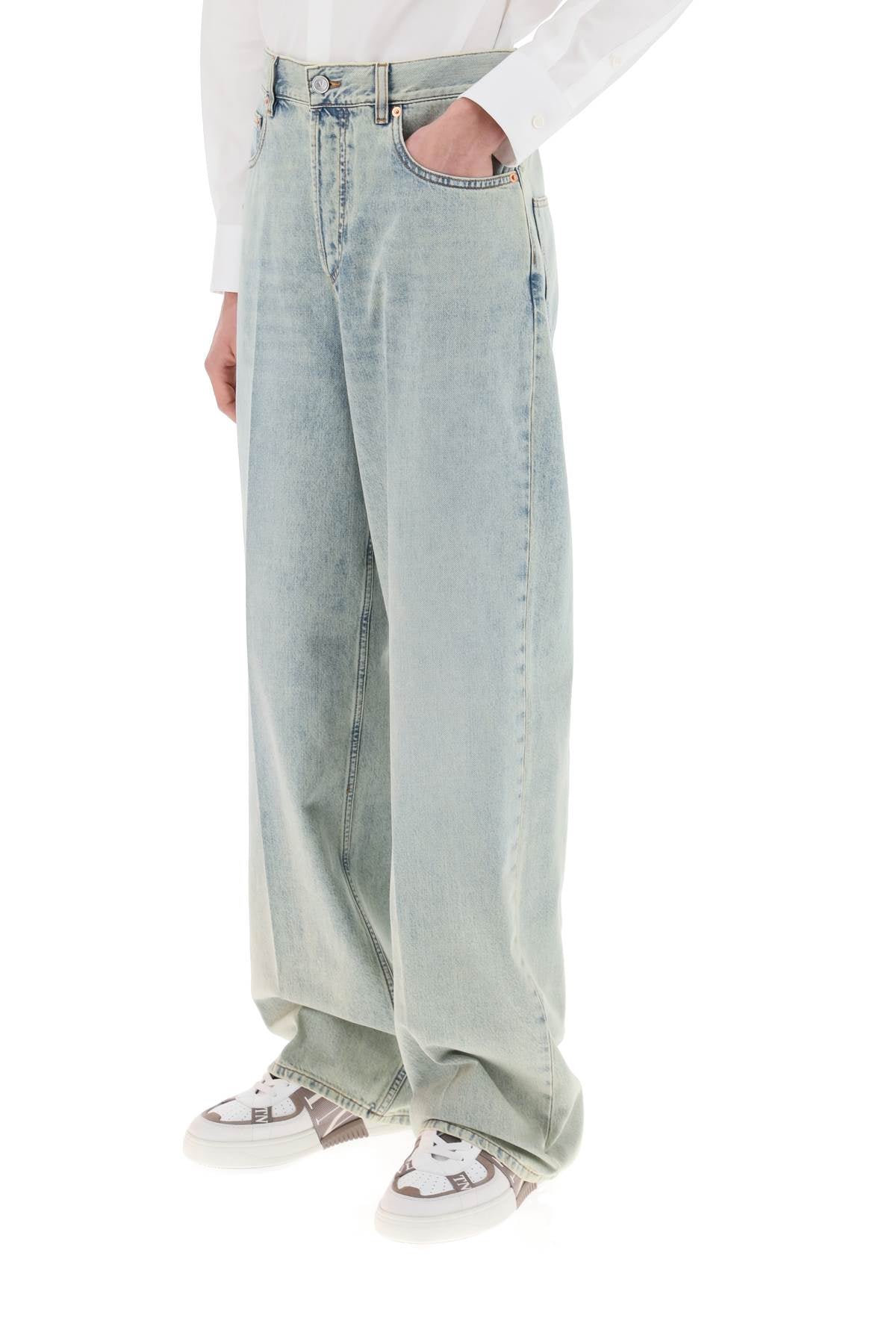 Valentino garavani oversized jeans with v detail