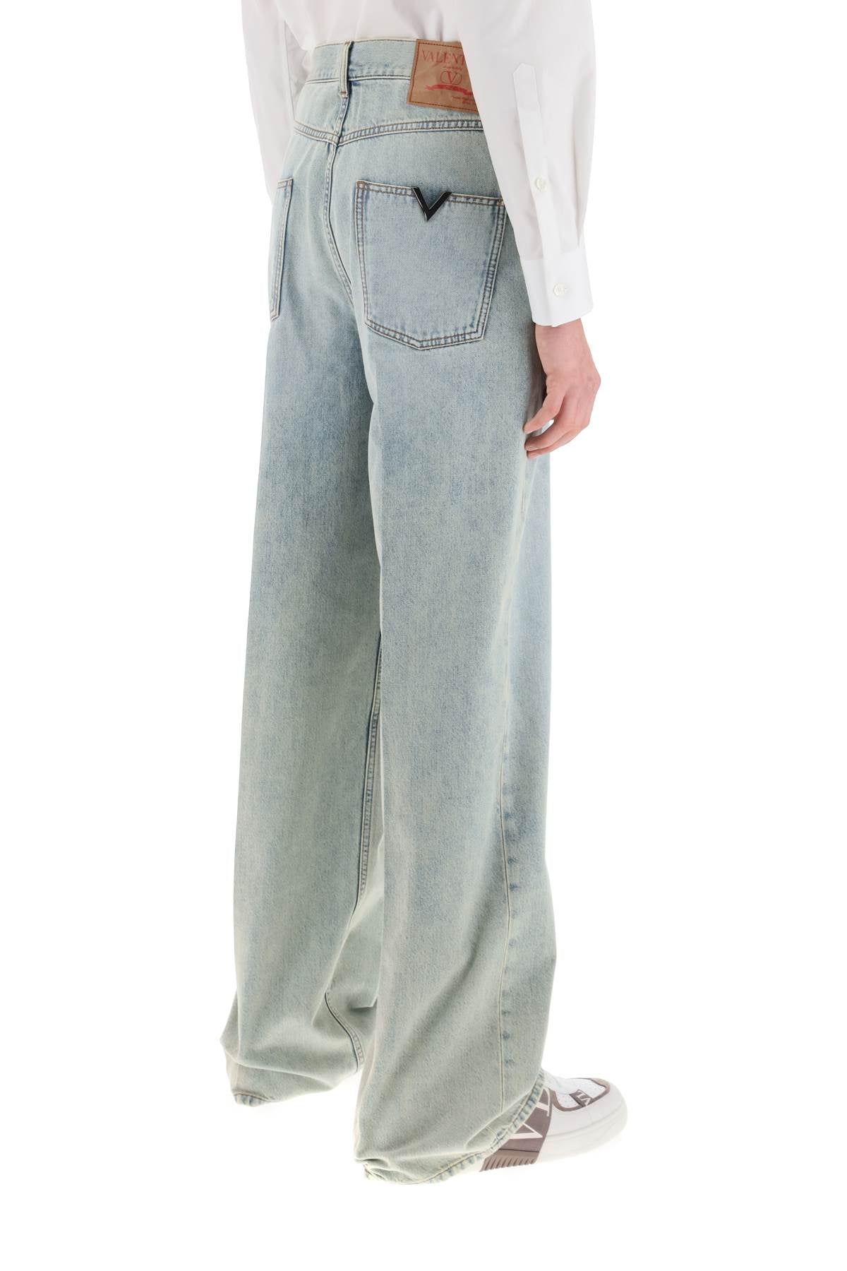 Valentino garavani oversized jeans with v detail