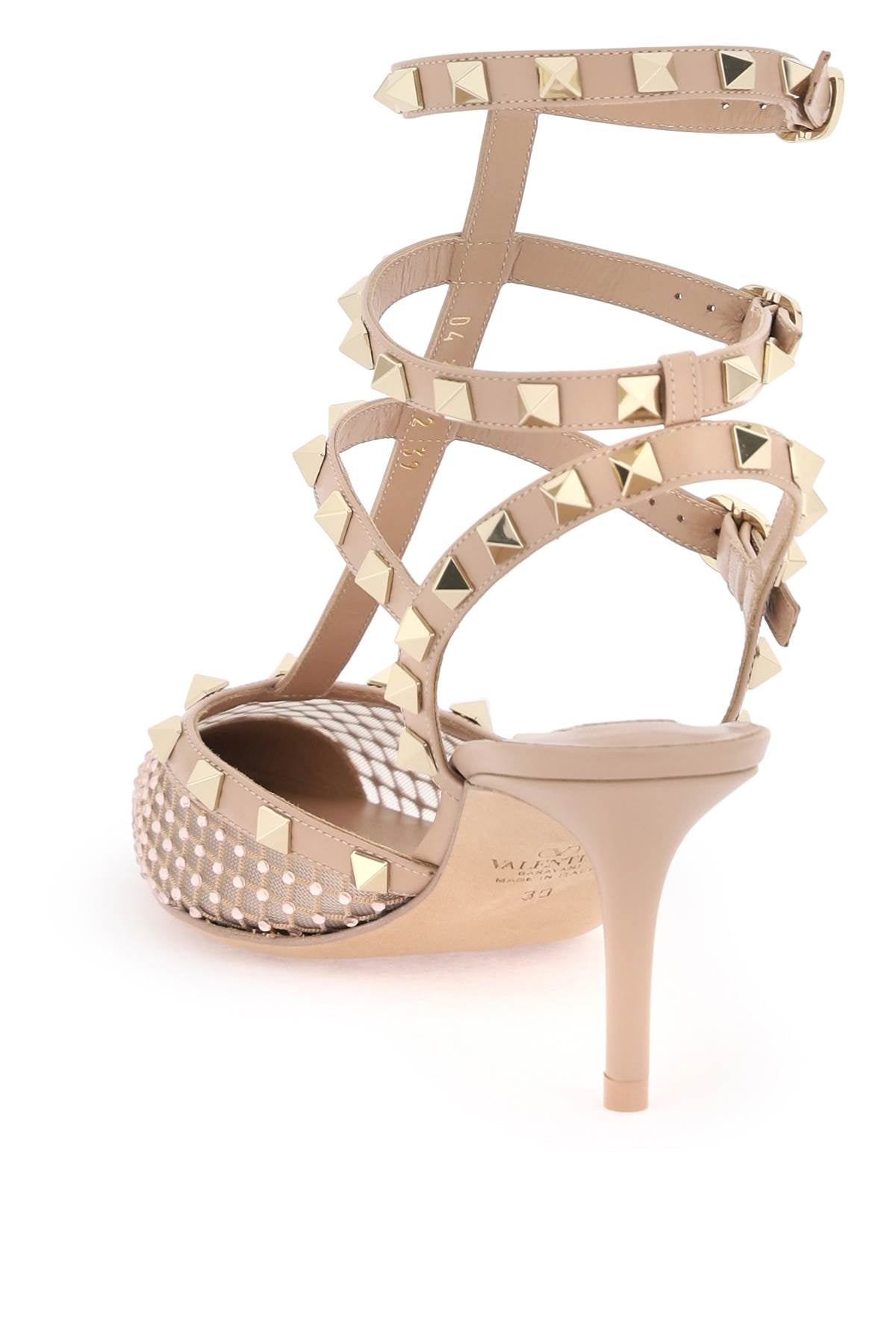 Valentino garavani mesh rockstud pumps with crystals