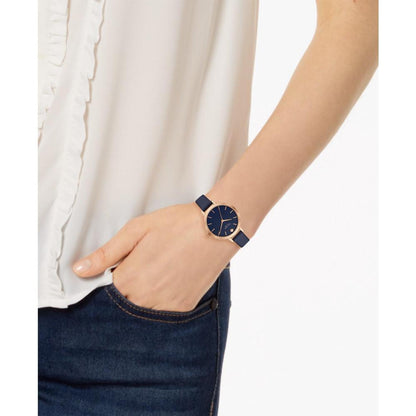 Women's Metro Three-Hand Navy Leather Watch 30mm