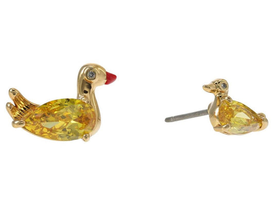 Love You, Mom Duck Asymmetrical Studs Earrings