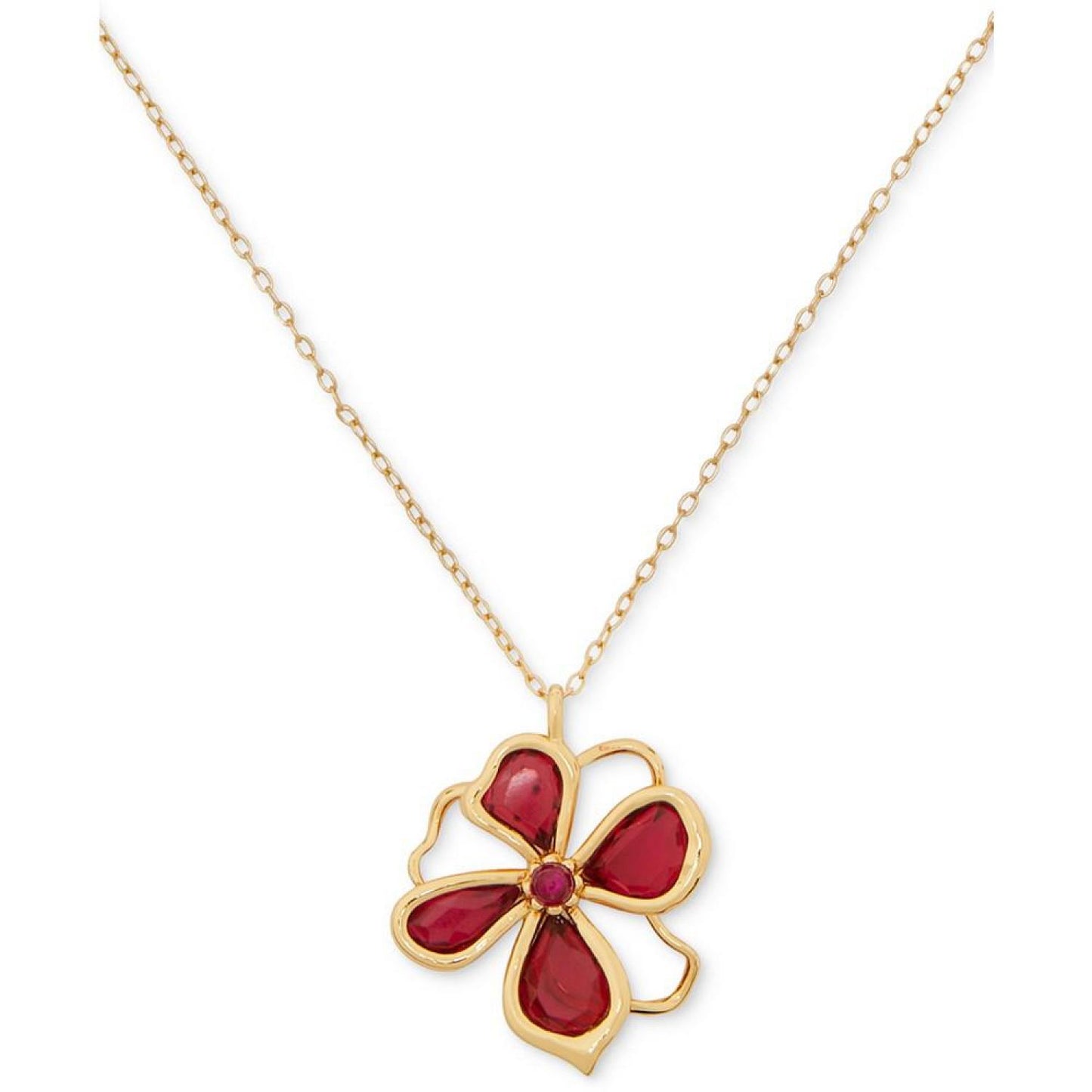 Flower Mini Pendant Necklace, 16" + 3" extender