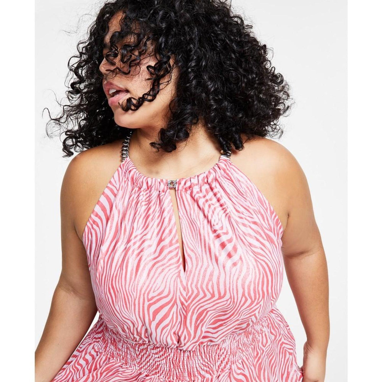 Plus Size Zebra Halter Dress