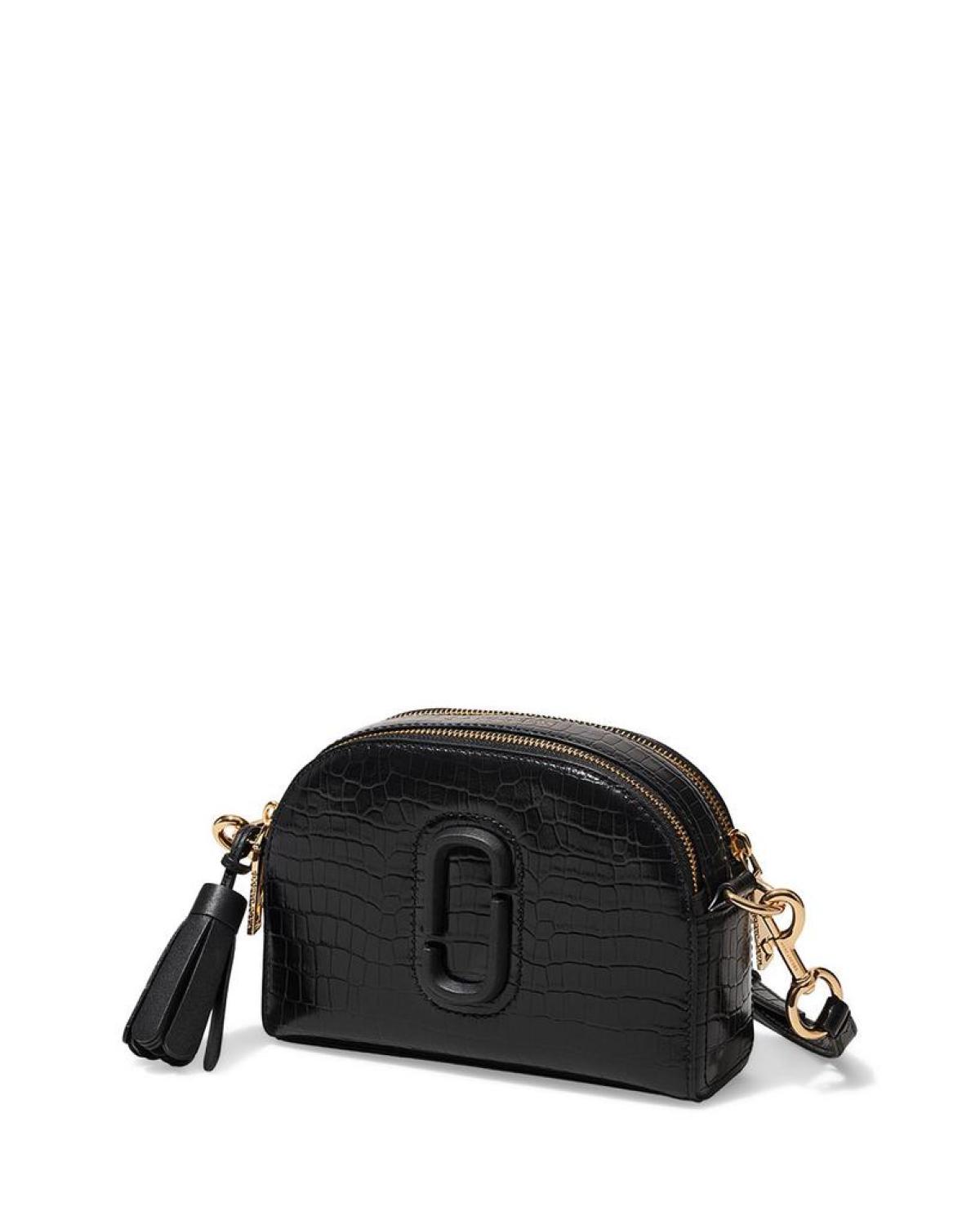 Shutter Embossed Leather Crossbody