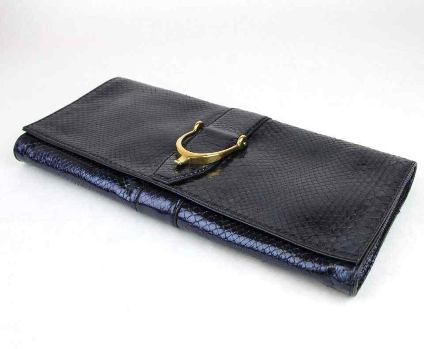 Gucci Women's Soft Stirrup Python Clutch Evening Bag Large