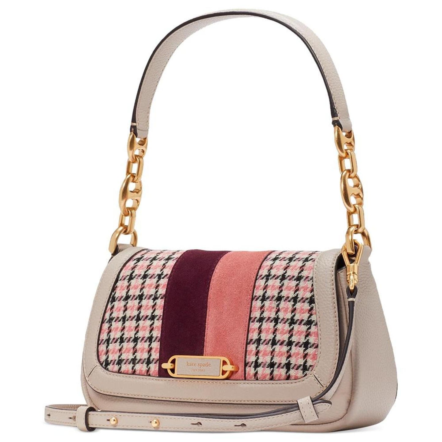 Gramercy Racing Stripe Plaid Twill Fabric Small Flap Shoulder Bag