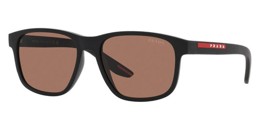 Prada Men's 56mm Black Rubber Sunglasses