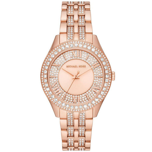 Women's Harlowe Three-Hand Rose Gold-Tone Stainless Steel Bracelet Watch, 38mm