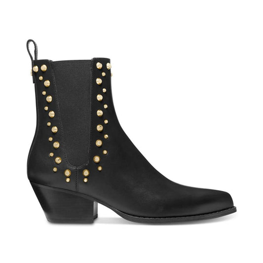 Women's Kinlee Leather Studded Pull-On Chelsea Booties