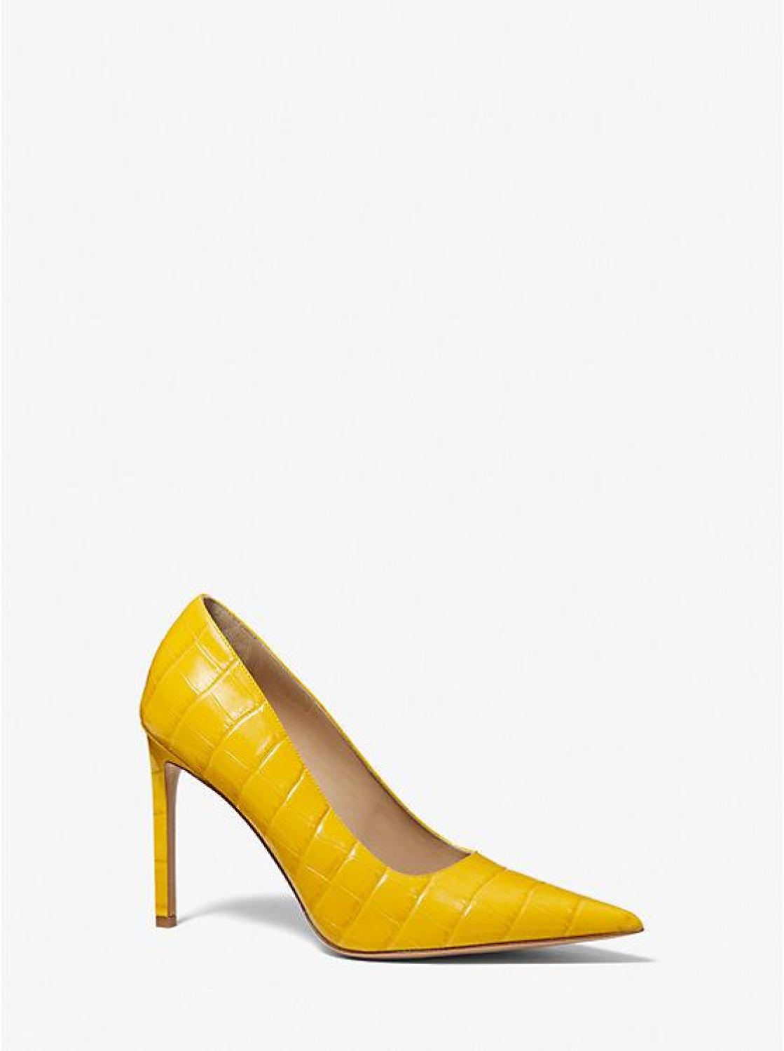 Martine Crocodile Embossed Leather Pump