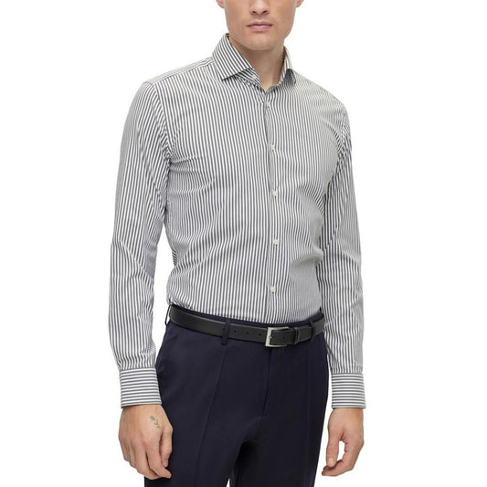 Men's Slim-Fit Shirt in Striped Performance-Stretch Fabric