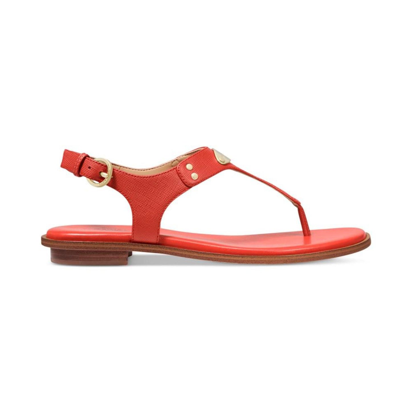 Women's MK Plate Flat Thong Sandals