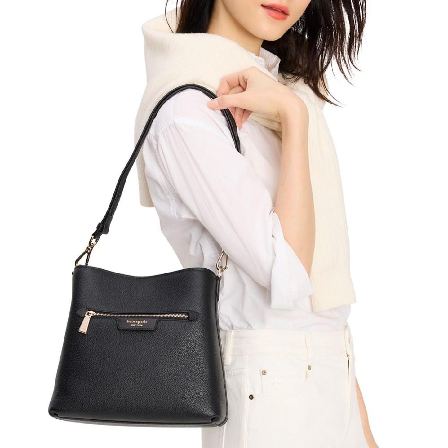 Hudson Pebbled Leather Small Shoulder Bag