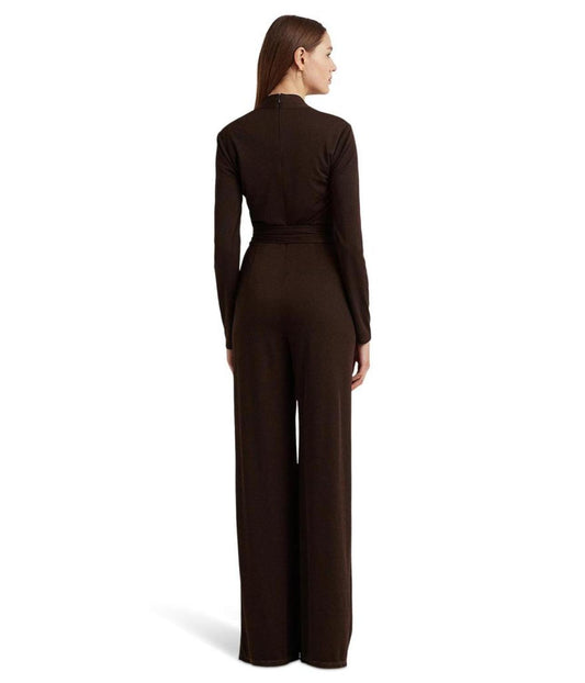 Belted Jersey Surplice Jumpsuit