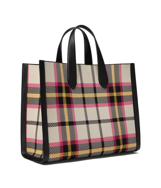 Manhattan Museum Plaid Knit Jacquard Large Tote