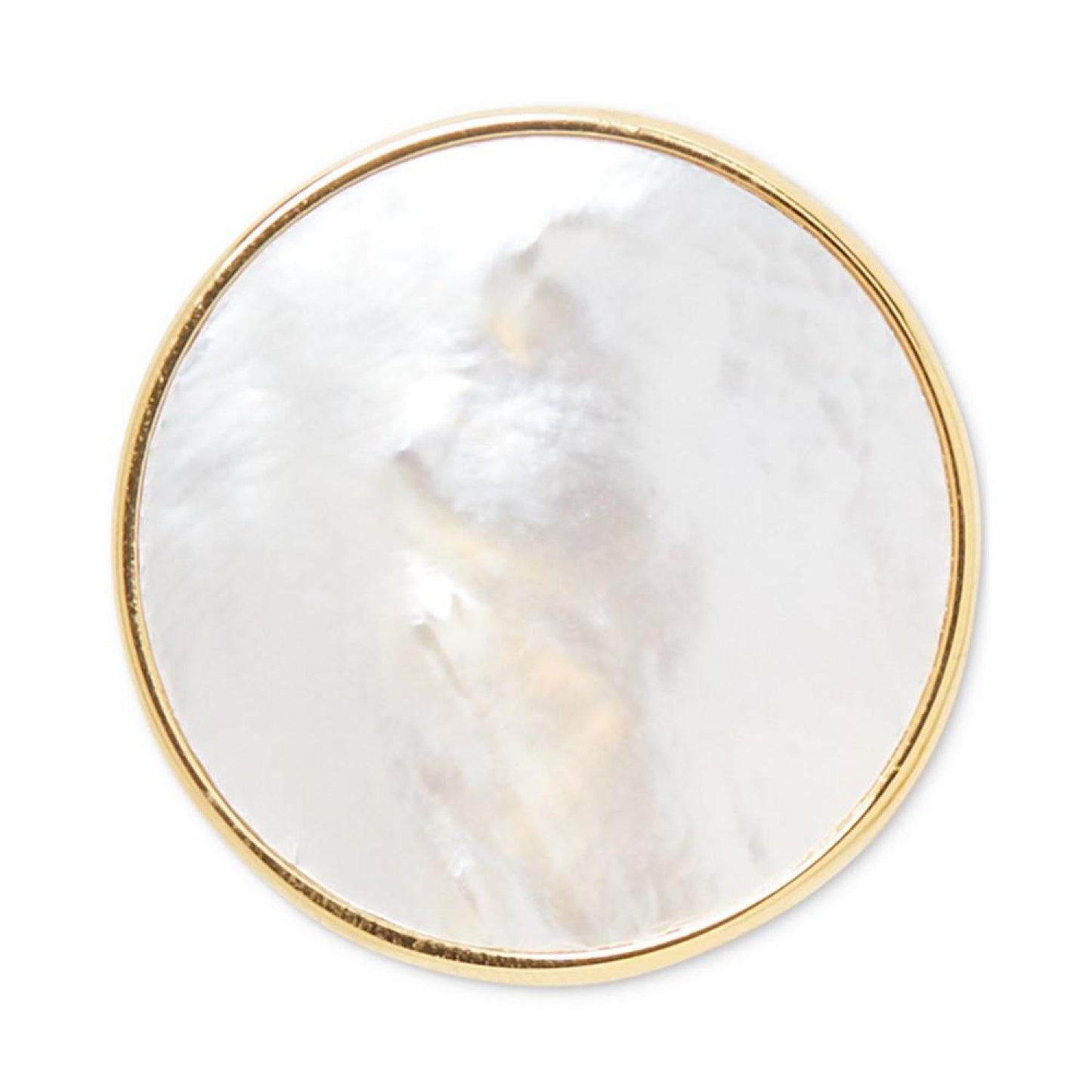 Gold-Tone Mother-of-Pearl Disc Statement Stud Earrings