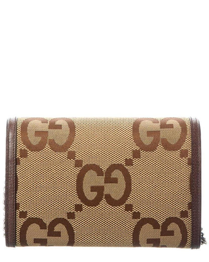 Gucci Dionysus Jumbo GG Canvas & Leather Wallet On Chain