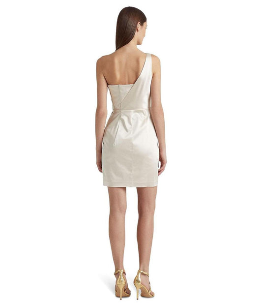 Satin One-Shoulder Cocktail Dress