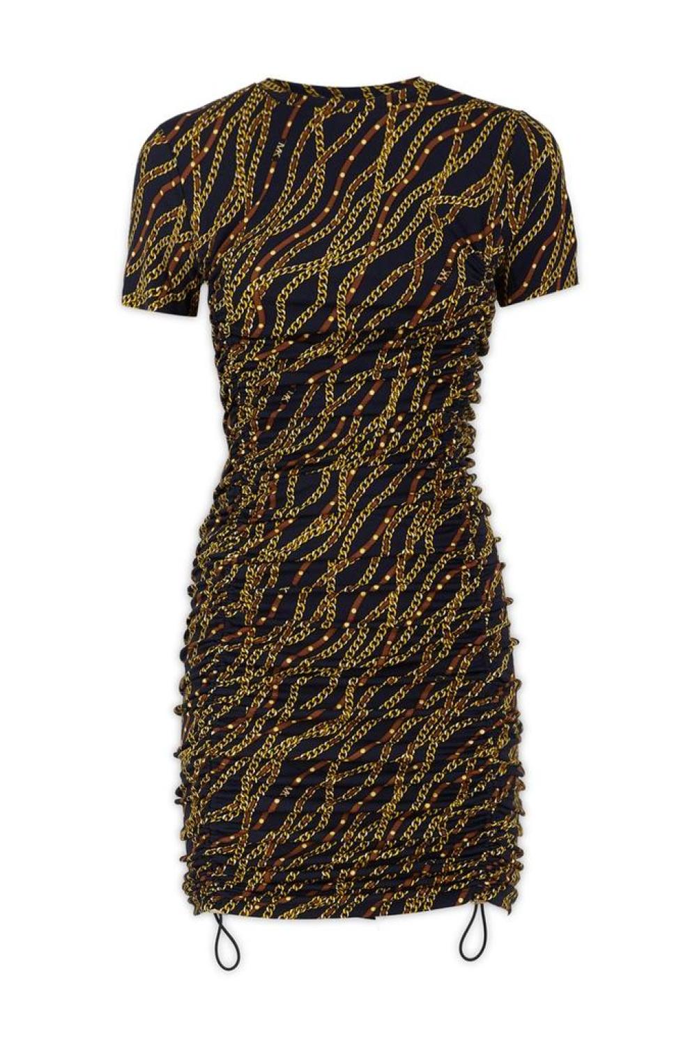 Michael Michael Kors Status Printed Ruched Dress