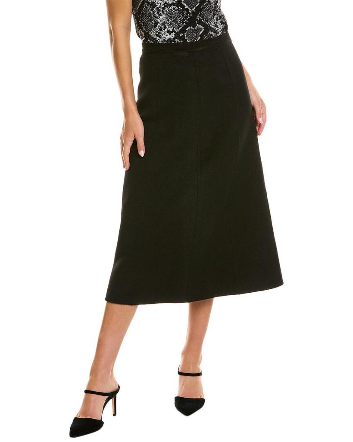 Michael Kors Mid-Calf Wool & Angora-Blend Skirt