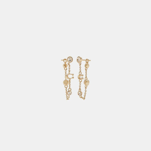 Coach Outlet Signature Crystal Chain Earrings