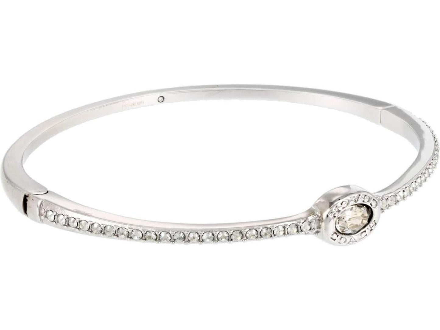 Signature Logo Pave Hinged Bangle Bracelet