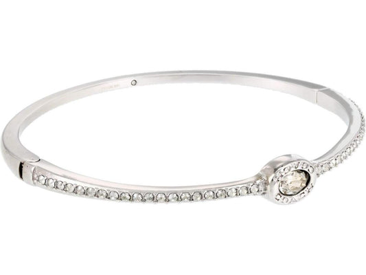 Signature Logo Pave Hinged Bangle Bracelet