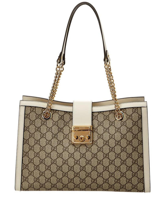 Gucci Padlock GG Supreme Medium Canvas & Leather Shoulder Bag