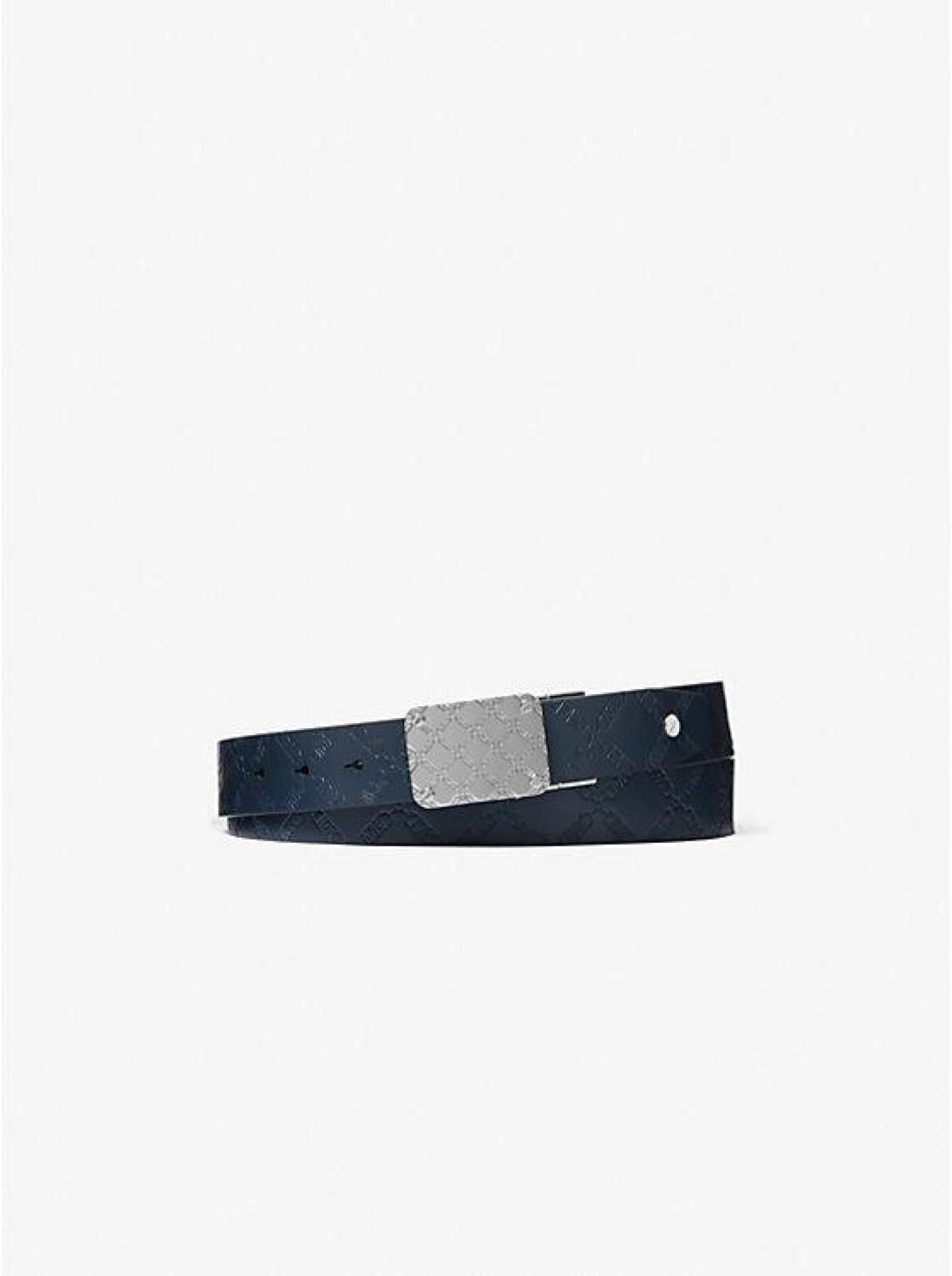 Reversible Empire Logo Embossed Leather Belt