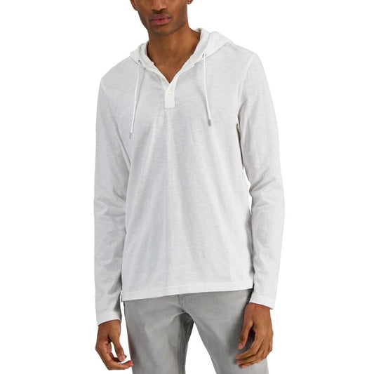 Men's Slub Long-Sleeve Henley Hoodie, Created for Macy's